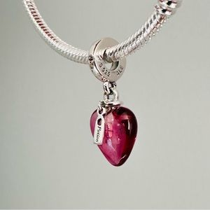 Pandora Love potion women's murano glass heart charm, charms for pandora